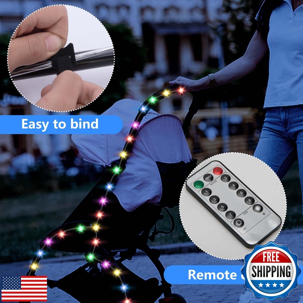 codree 23 FT Baby Stroller Lights for Walking at Night, Multicolor Stroller A