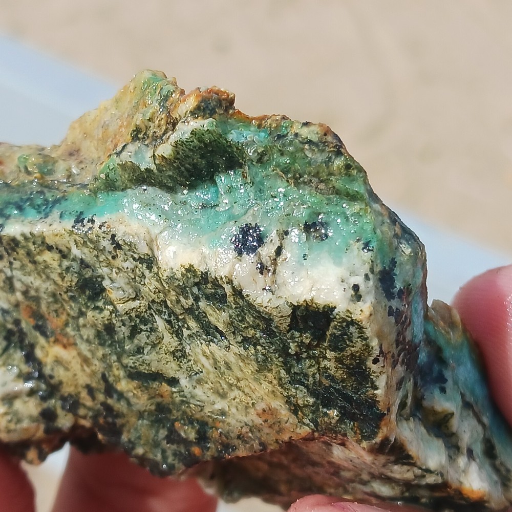 Red KEEP Mine Chrysocolla Rough Specimen Quartz Dendrites Unique