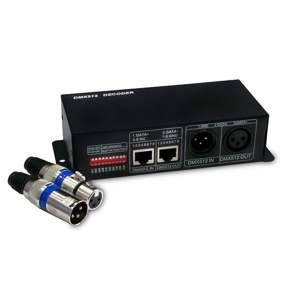DC12V~24V LED RGBW DMX 512 Controller Decoder Dimmer 4 Channel 8A Stripe Light T