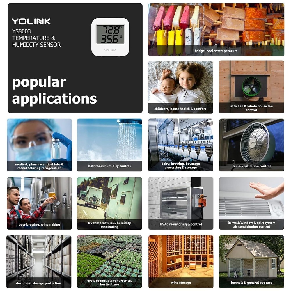 Smart Fridge Temperature Sensor - Battery Included