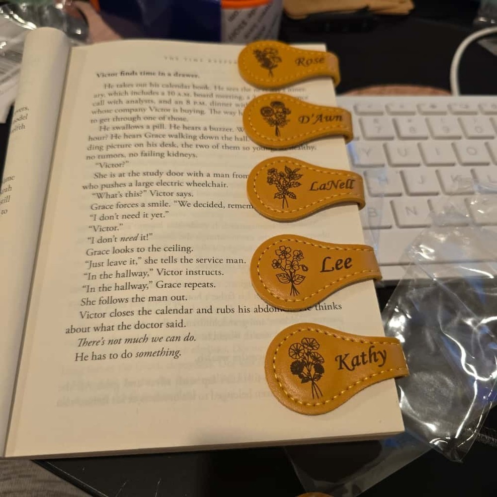 Personalized Leather Bookmark, Engraved Magnetic Book Accessory