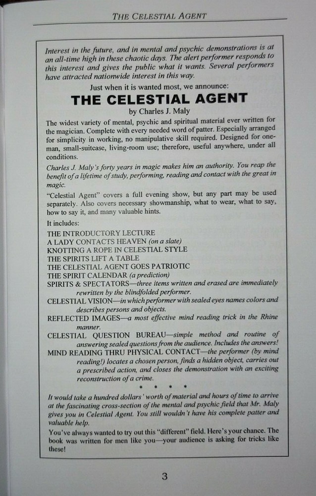The Celestial Agent by Maly (Mentalism, Mental Magic)