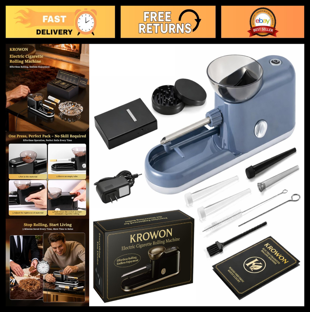 Automatic Electric Cigarette Rolling Machine - One-Touch Maker with Complete Kit