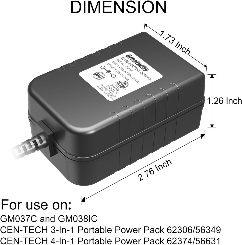 Greatway Class 2 Battery Charger ADS0.5 12V 0.5A