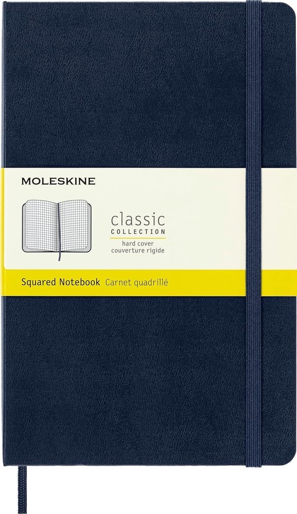 Classic Notebook, Hard Cover, Lar Squared/Grid, Sapphire Blue,