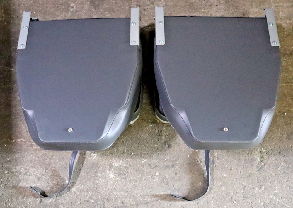 High Back Folding Boat Seat, 2 Seats - Navy/Gray
