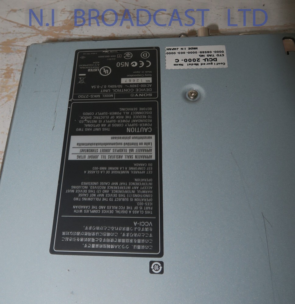 Sony dcu2000-c  device control unit interface unit for vision mixers like MVS800