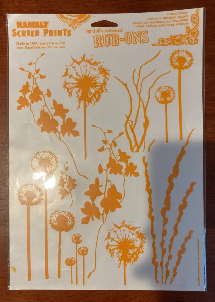 (Bundle of 5) Hambly Screen Prints Hand Silk Screened Rub-ons Assorted