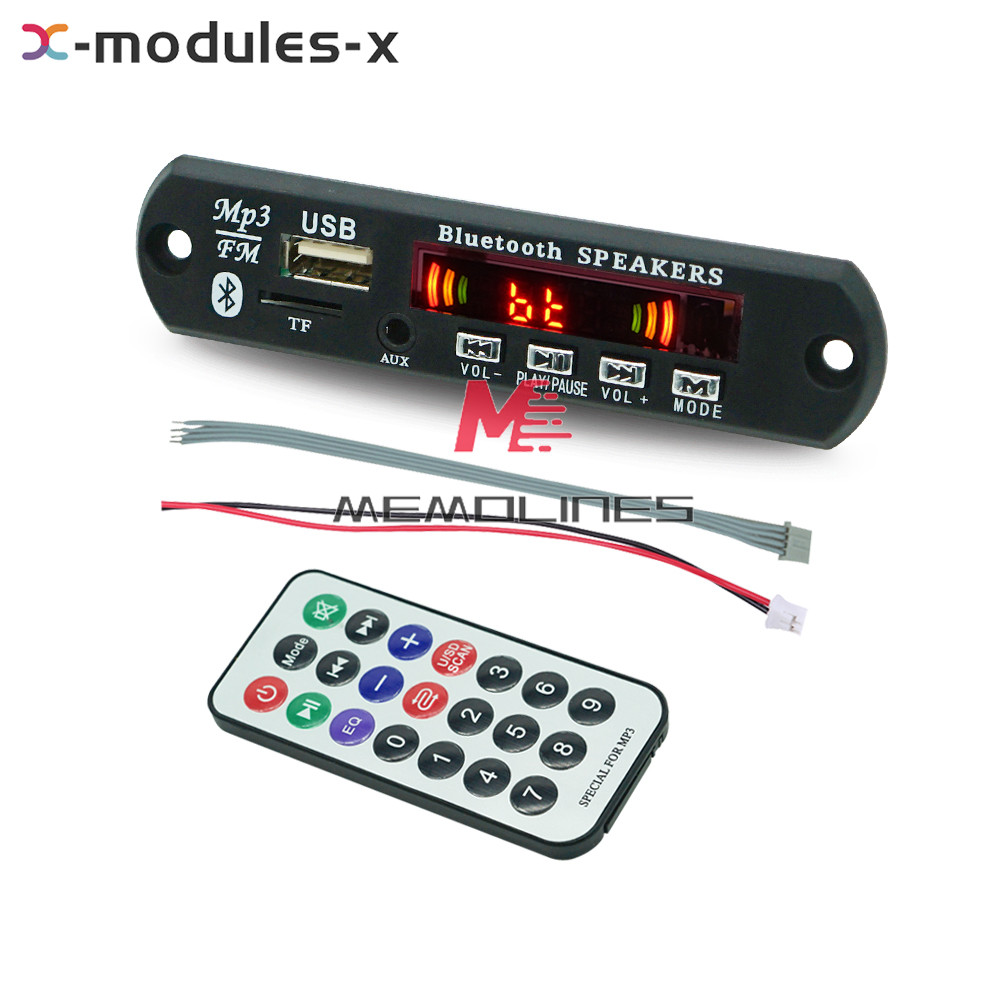 Wireless Bluetooth 12V MP3 WMA Decoder Board Audio Module USB TF Radio For Car