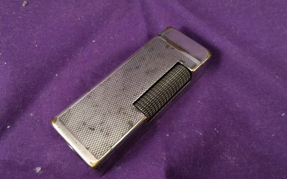 Dunhill Rollagas Initial Model Silver Barley Pocket Lighter Fully-Operated