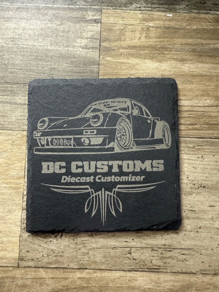 4" SLATE COASTERS ENGRAVED R W B PORSCHE