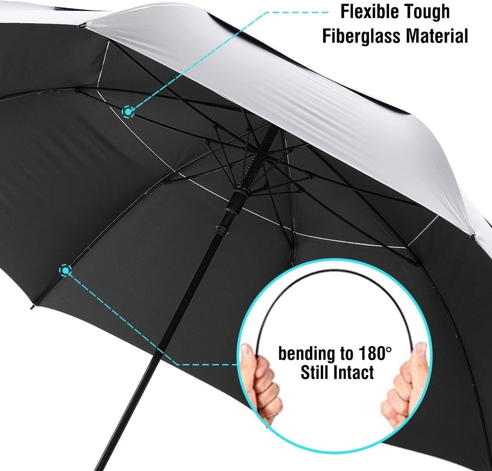 Oversized 72" Golf Umbrella, Auto Open, UPF 50+ UV Protection, Windproof Design