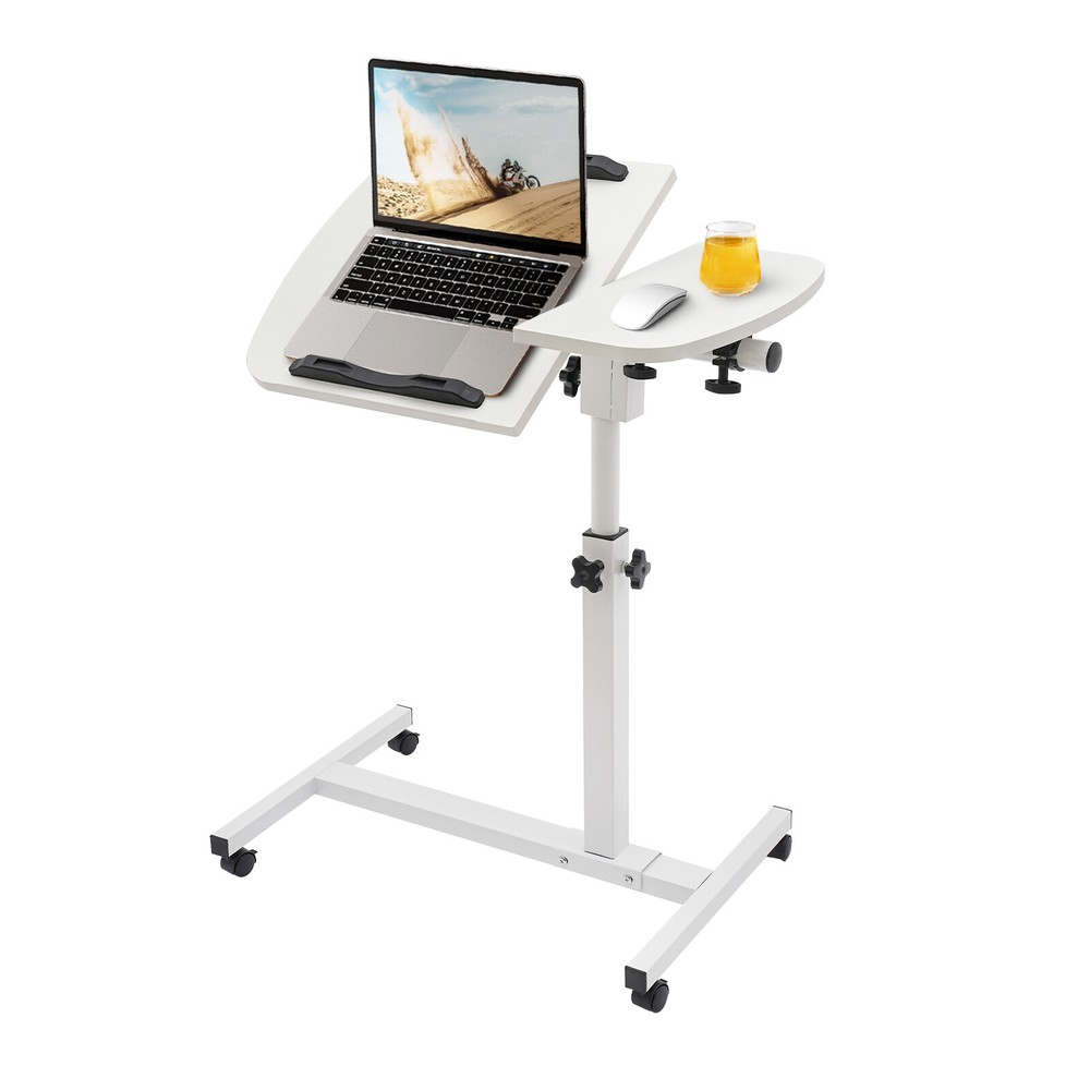 Rolling Laptop Desk Adjustable Notebook Computer Stand Bed Sofa Table Food Tray