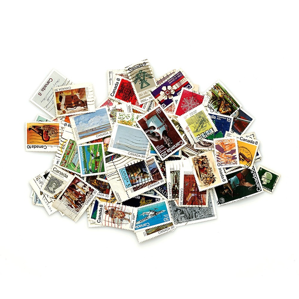 1 packet of 100 diff. Canada stamps nice used off paper