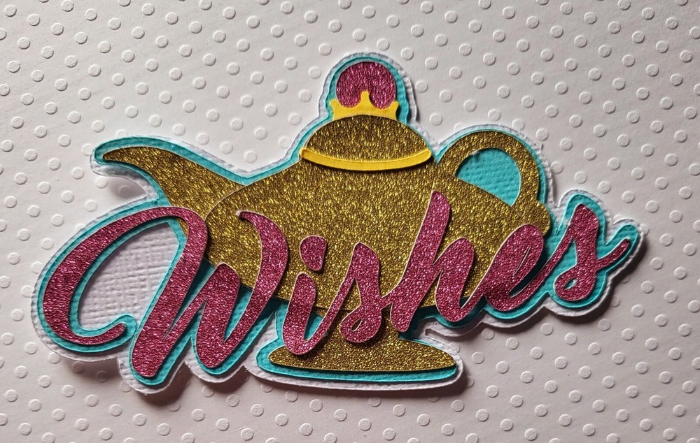 Genie Wishes Title.  Scrapbook, Card Making Paper Piecing