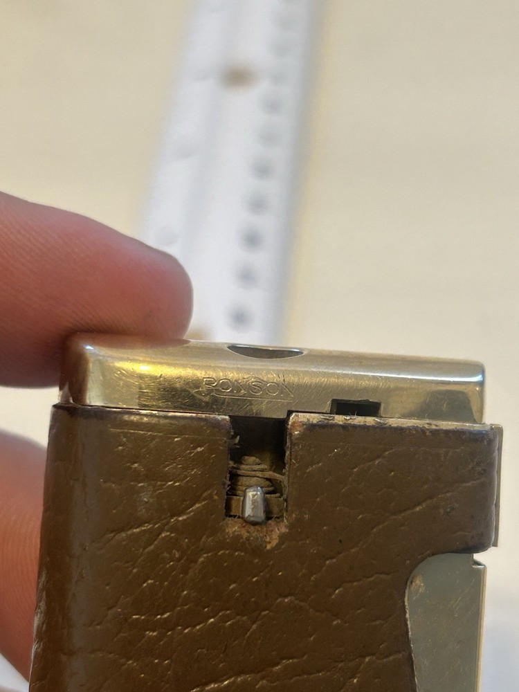 Vintage Ronson Varaflame Butane Lighter Leather Wrap