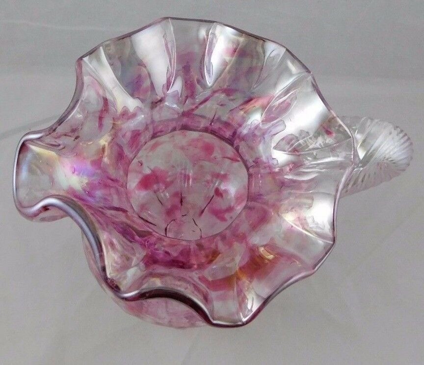 Iridized Ruffle Top with Twisted Handle Pitcher