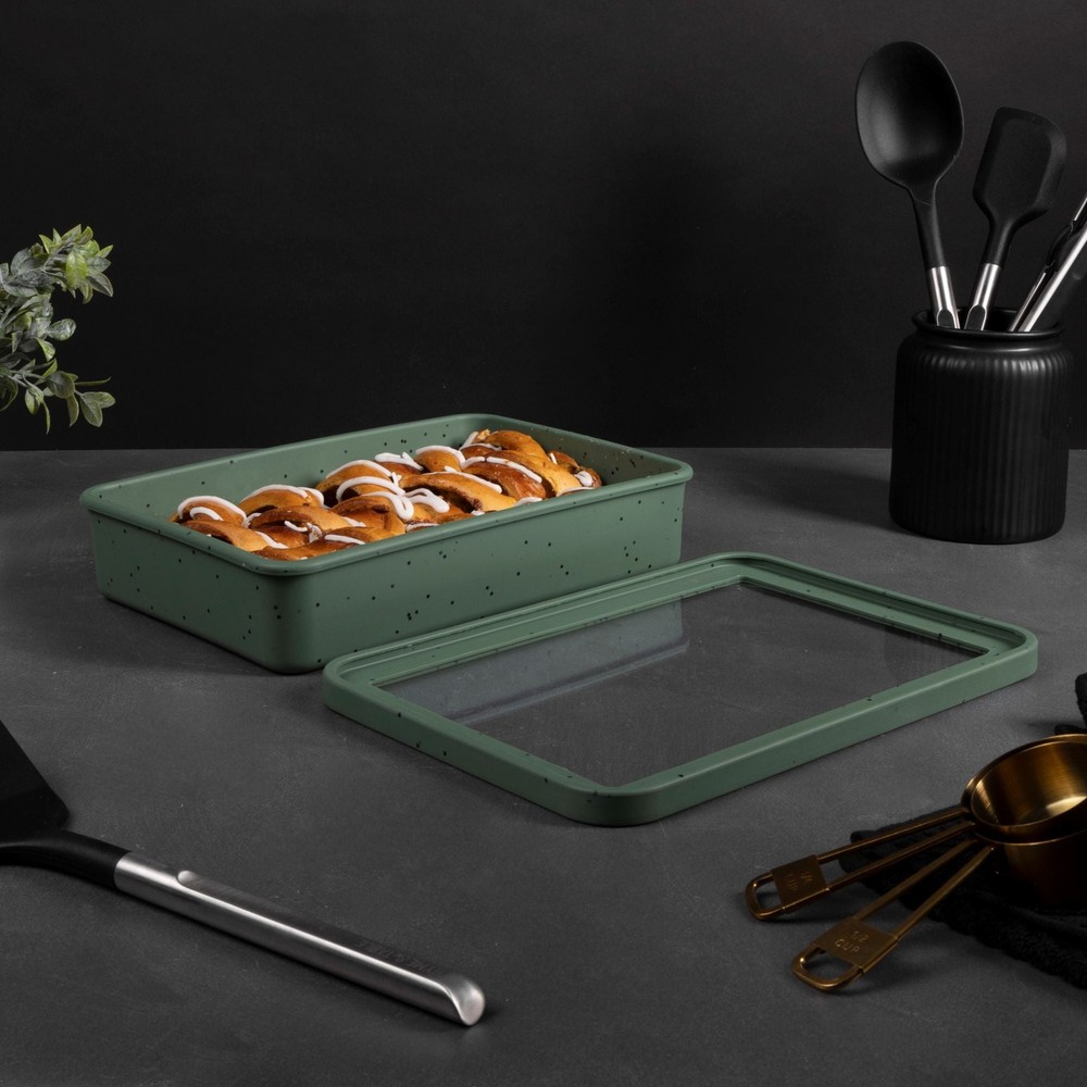 Thyme & Table 9" x 13" Silicone Baking Dish & Lid Set - Sage