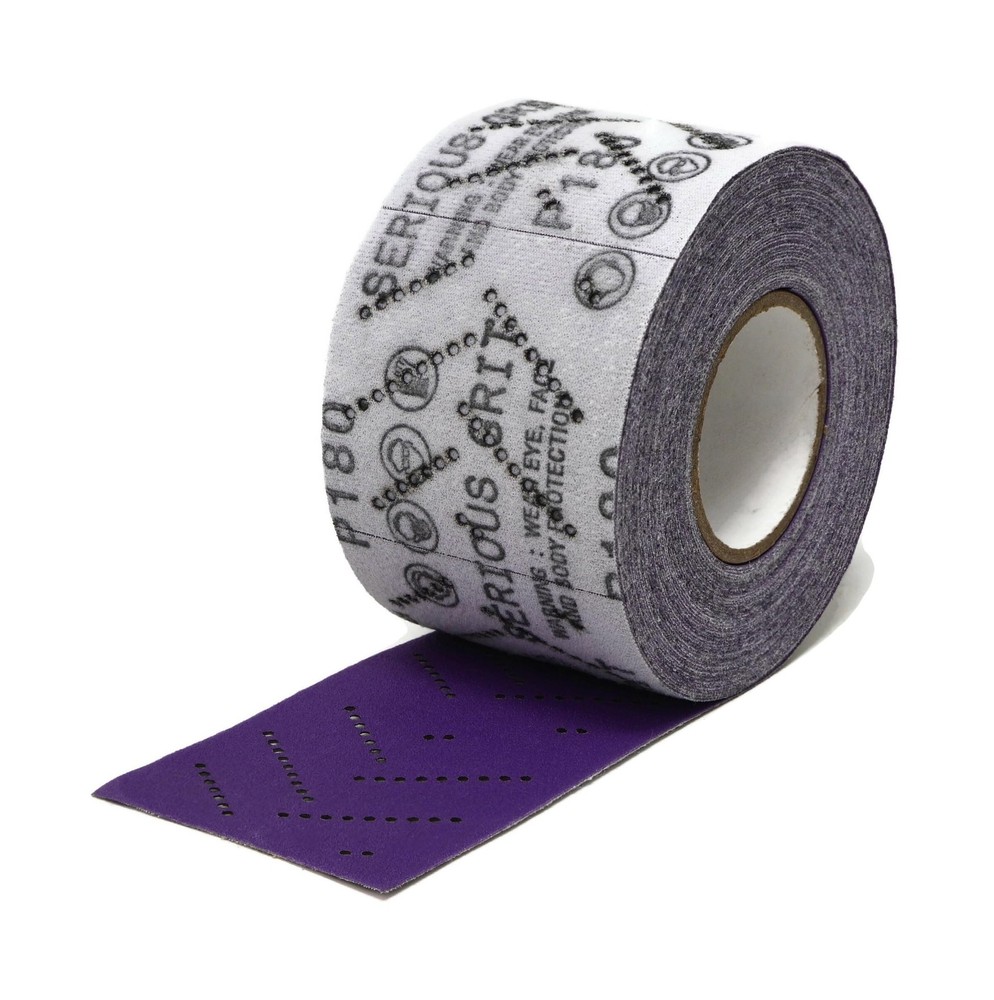 Serious Grit 180 Grit Hook & Loop Ceramic Sandpaper Roll - 70mm x 12m Multi-H...