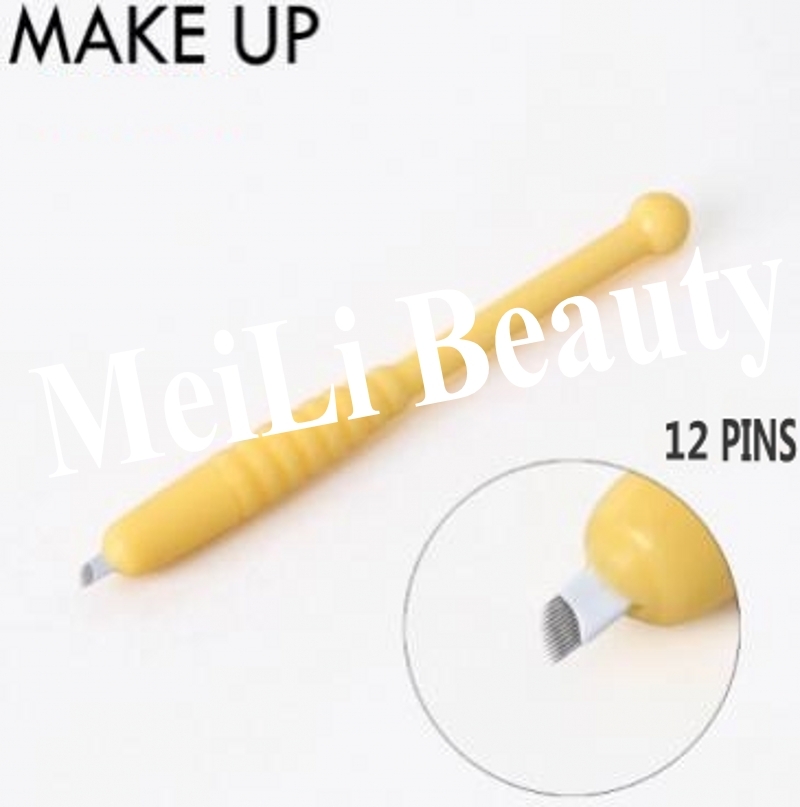 10 Pcs Disposable Permanent Makeup Tattoo Manual Microblading Blade Pen Machine