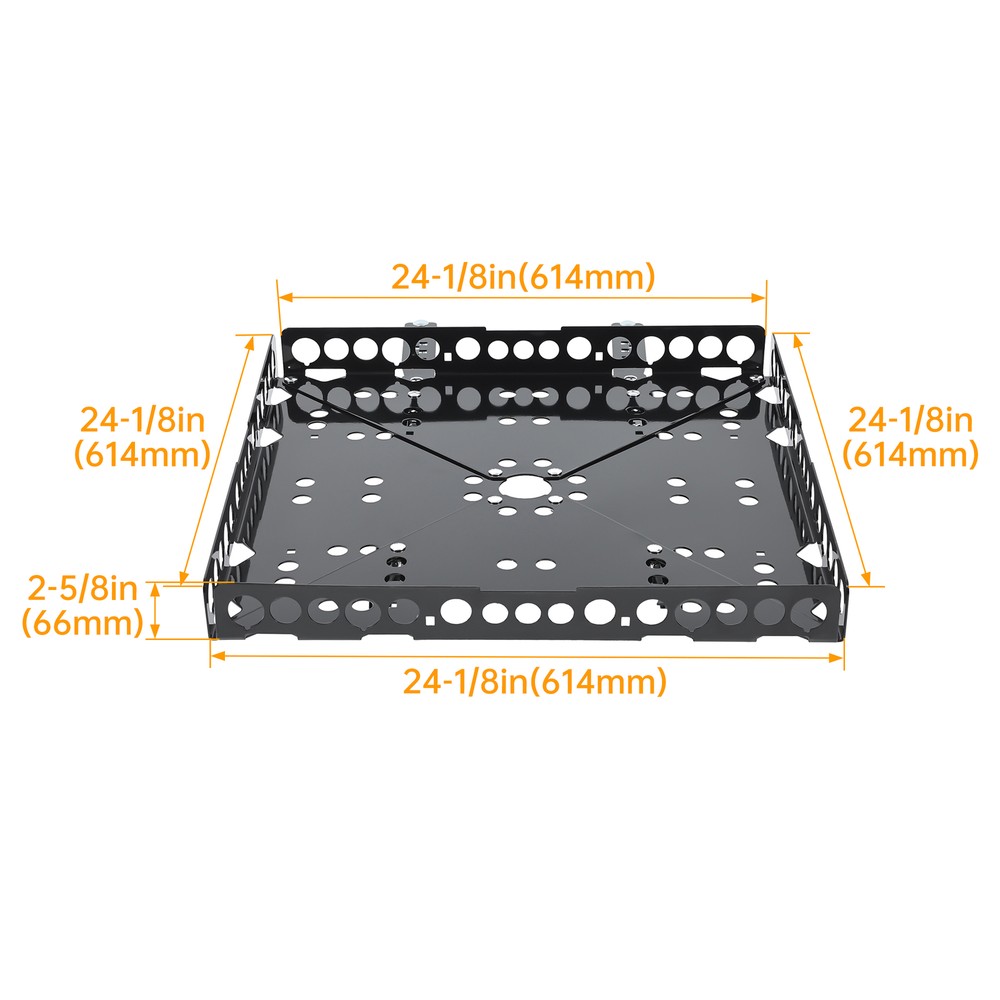Rear Bumper Mounted Generator Cargo Luggage Basket Rack Tray Kit For Trailers RV