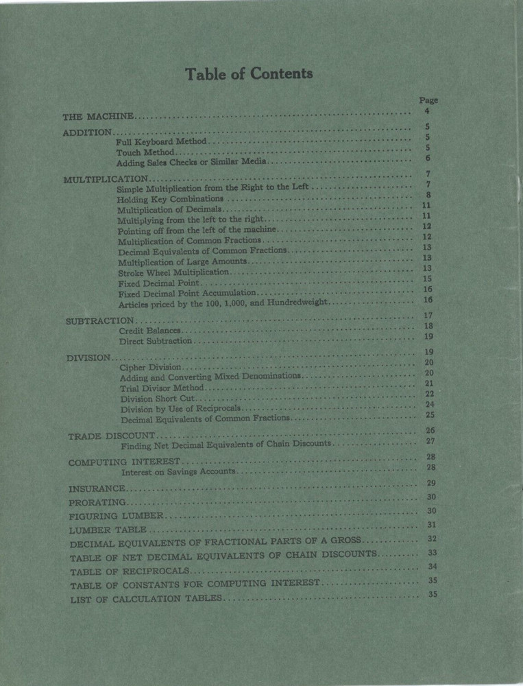 1941 Burroughs Calculator Instructions WW2 Adding Machine