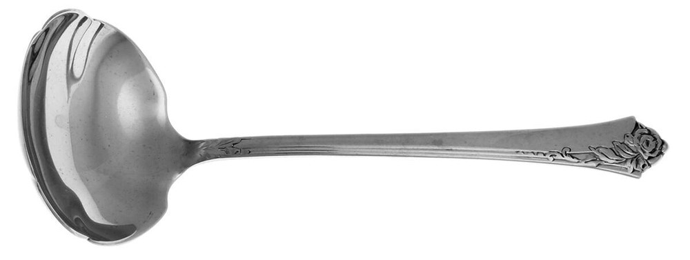 Oneida Silver Damask Rose Solid Gravy Ladle 491215