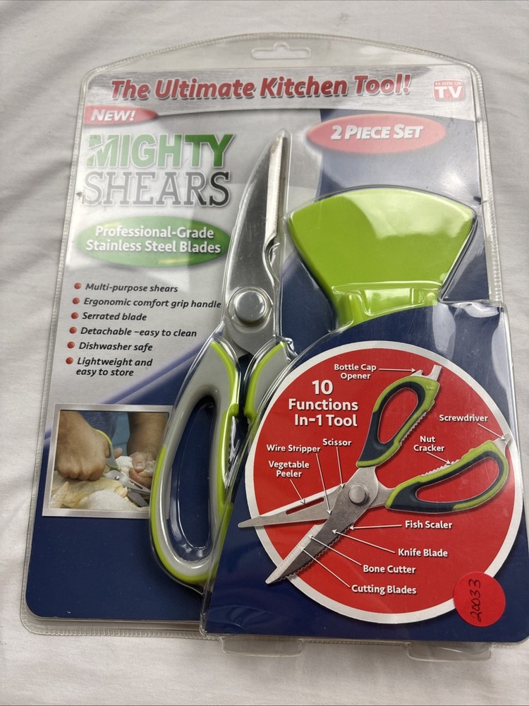 Mighty Shears 2 Pc SCISSORS  Set  - 10 Functions in 1 New