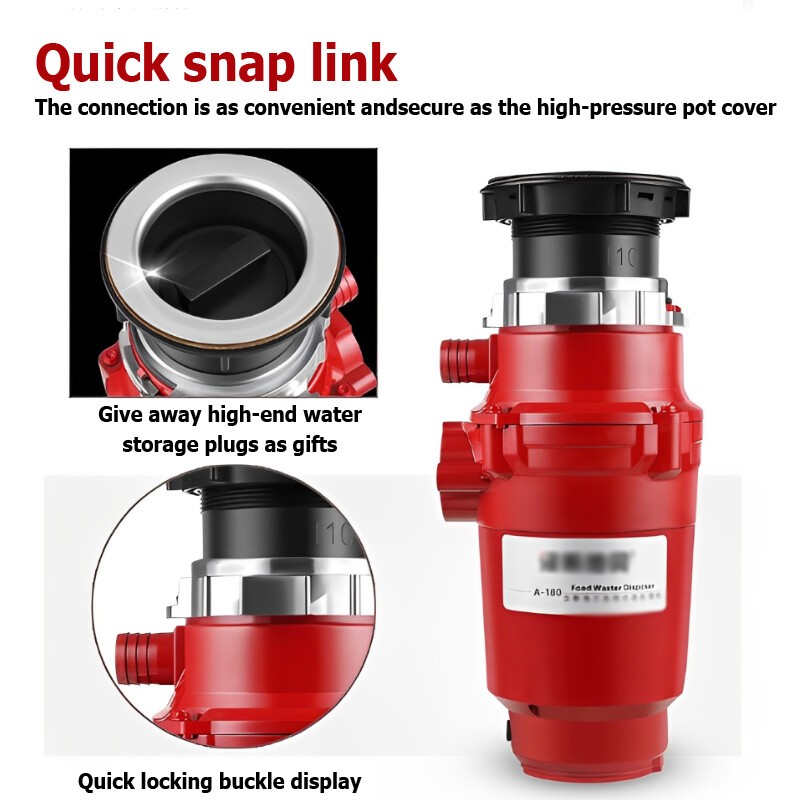 220V 370W Kitchen Food Waste Processor 900ML Disposer Disposal Garbage Crusher