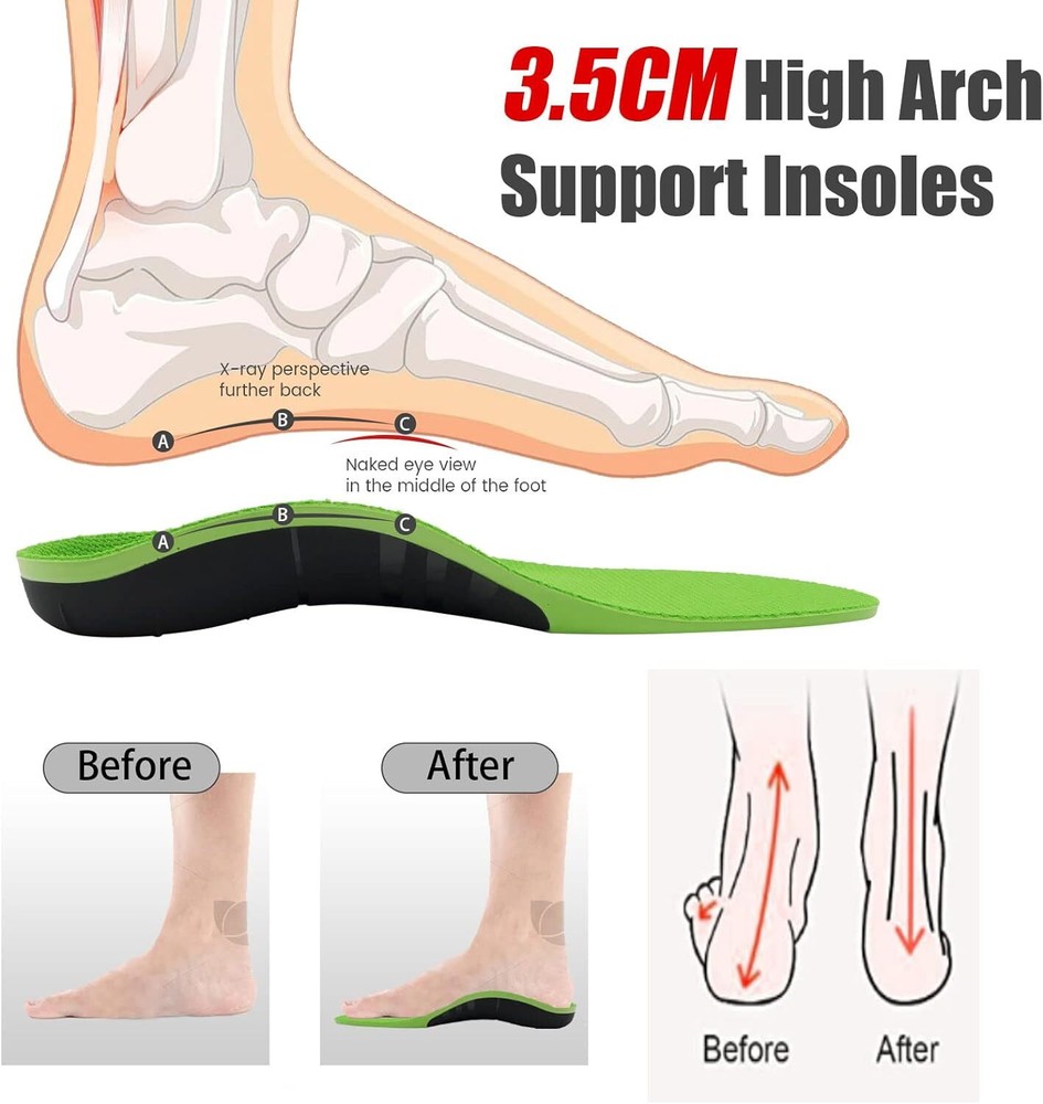 Orthotic Insoles Shoe Inserts Pad Heavy Duty Arch Support Replacement Inner Sole