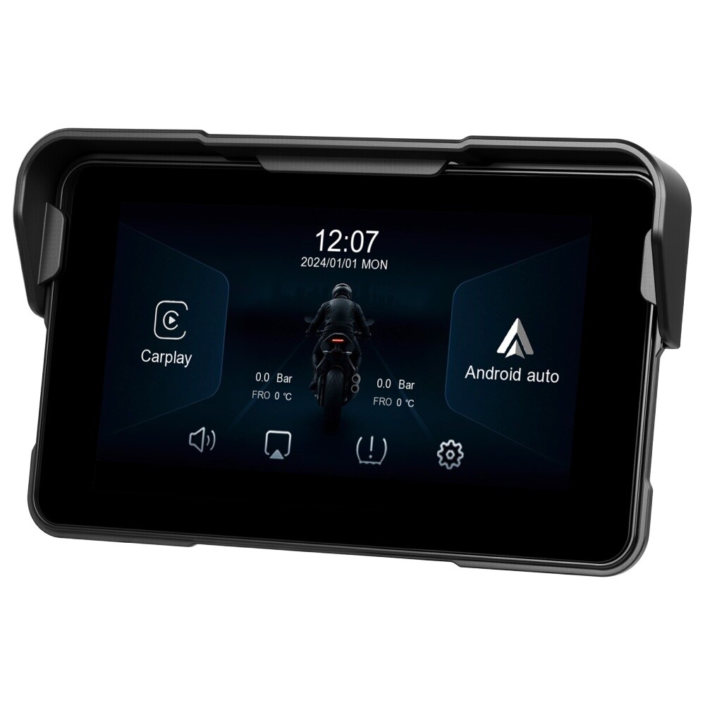 5" Waterproof Motorcycle Navigator Portable Wireless CarPlay Android Auto Screen
