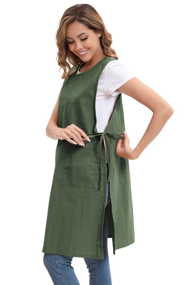 Waterproof Apron Oversize with Pockets Polyester Chef Apron for Cooking Kitch...