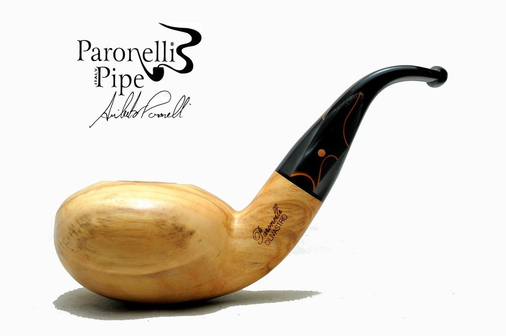 Brand new olive wood pipe PARONELLI bent freeshape handmade