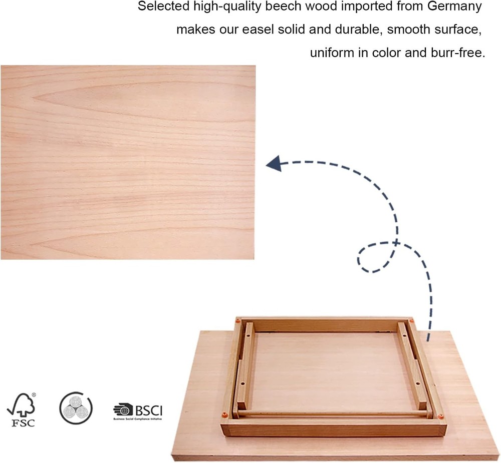 Large Artist Drawing Sketching Board 6 Position Adjustable Wood Drafting Table