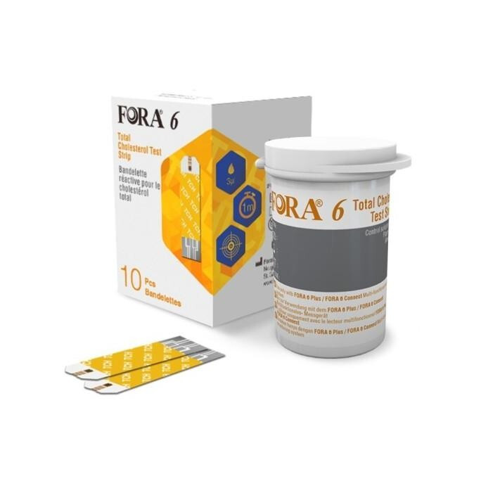FORA 6 Plus Blood Cholestrol Test Strips 1 Box(10 Strips)