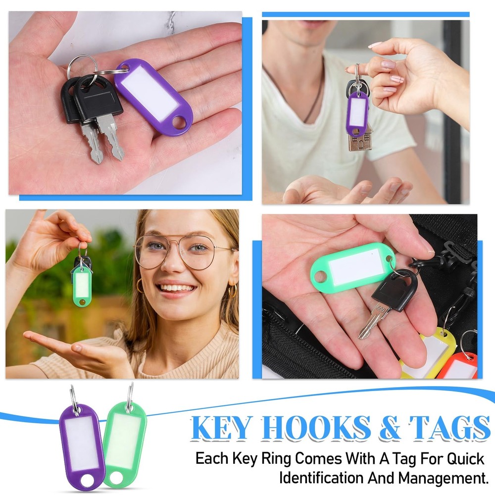 Zippered Key Organizer Fireproof Waterproof Binder 24 Hooks Tags Portable Case