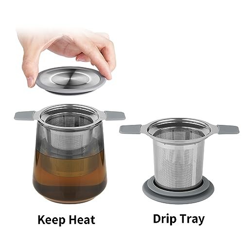 Stainless Steel Loose Leaf Tea Infuser Strainer with Extra Fine Mesh, 2-Pack