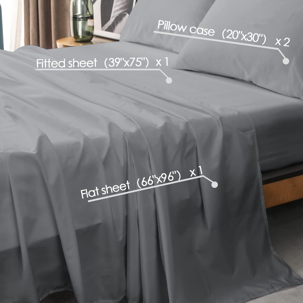 Microfiber 100% Polyester 4 piece Queen Sheet Set, Tan.