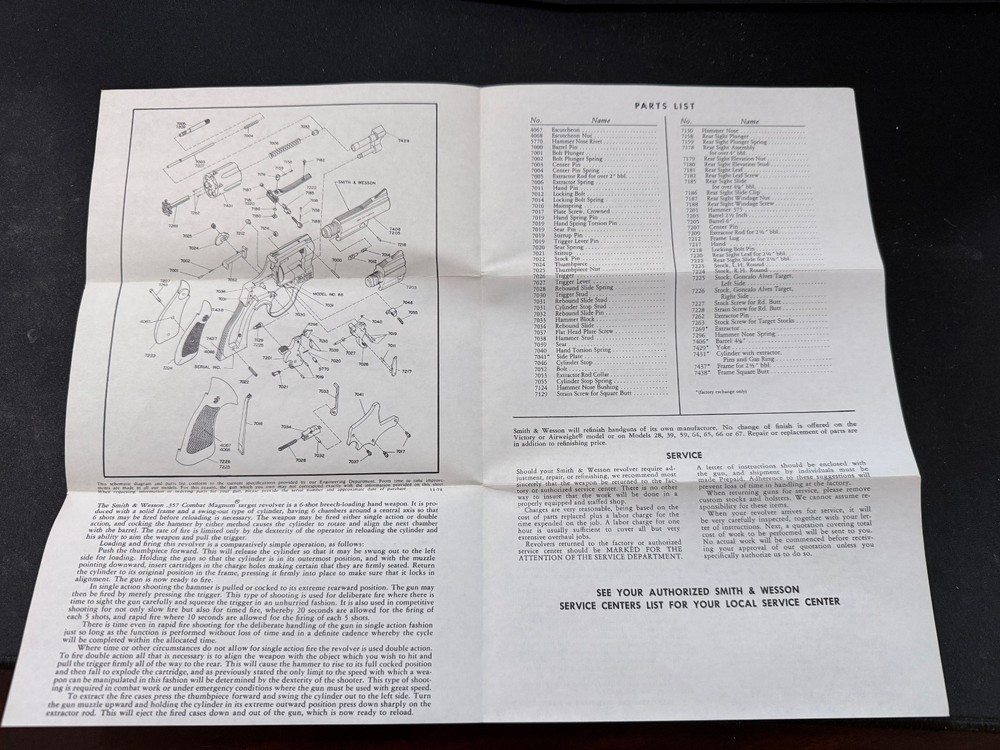 Smith & Wesson Model 66 vintage Manual