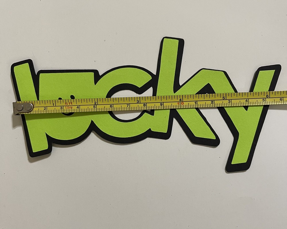 Lucky Word Title paper piece Handmade Green