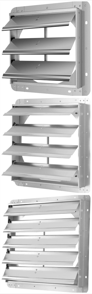 iPower 12"/14"/16"/18"/20'' Square Automatic Gravity Shutter Louver Vent, Silver