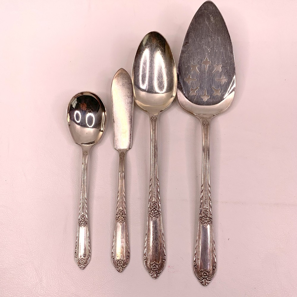 International Cotillion Wm Rogers Silverplate 4 Pc Flatware 1937 Pie Server