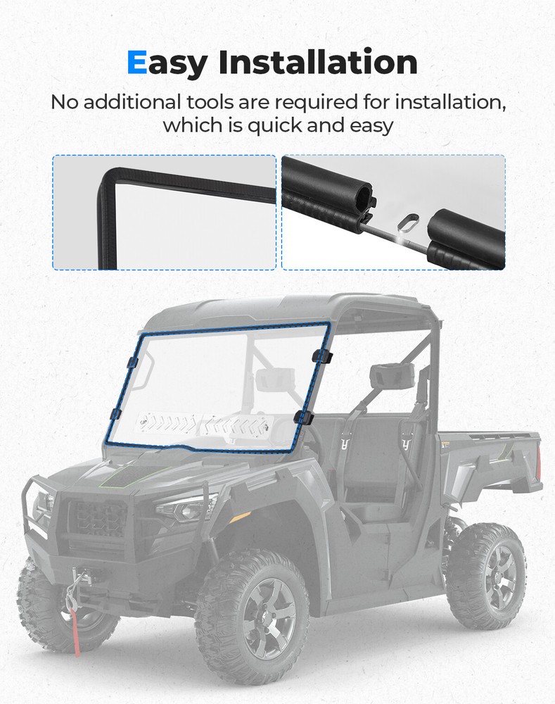 Vented Front Windshield w/ Sliding Window for TRACKER 800SX Arctic Cat 2020-2026