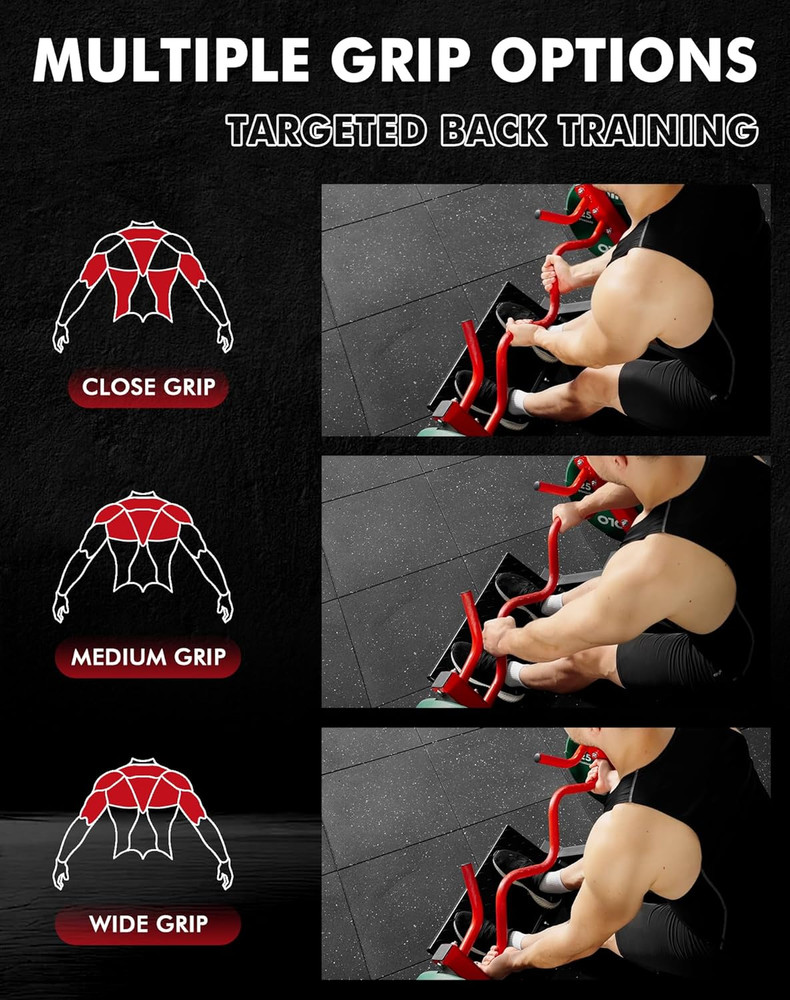 Mikolo Linear Row Machine, Back Workout Machine for Home Gym, Plate-Loaded Back