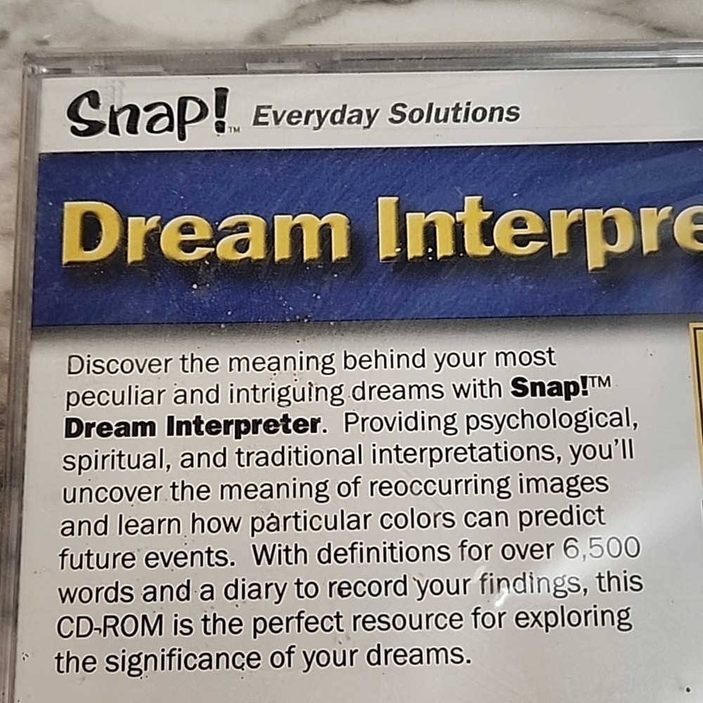 Dream Interpreter Computer Disc, (For PC, 2001), Topics Snap! Sealed 189