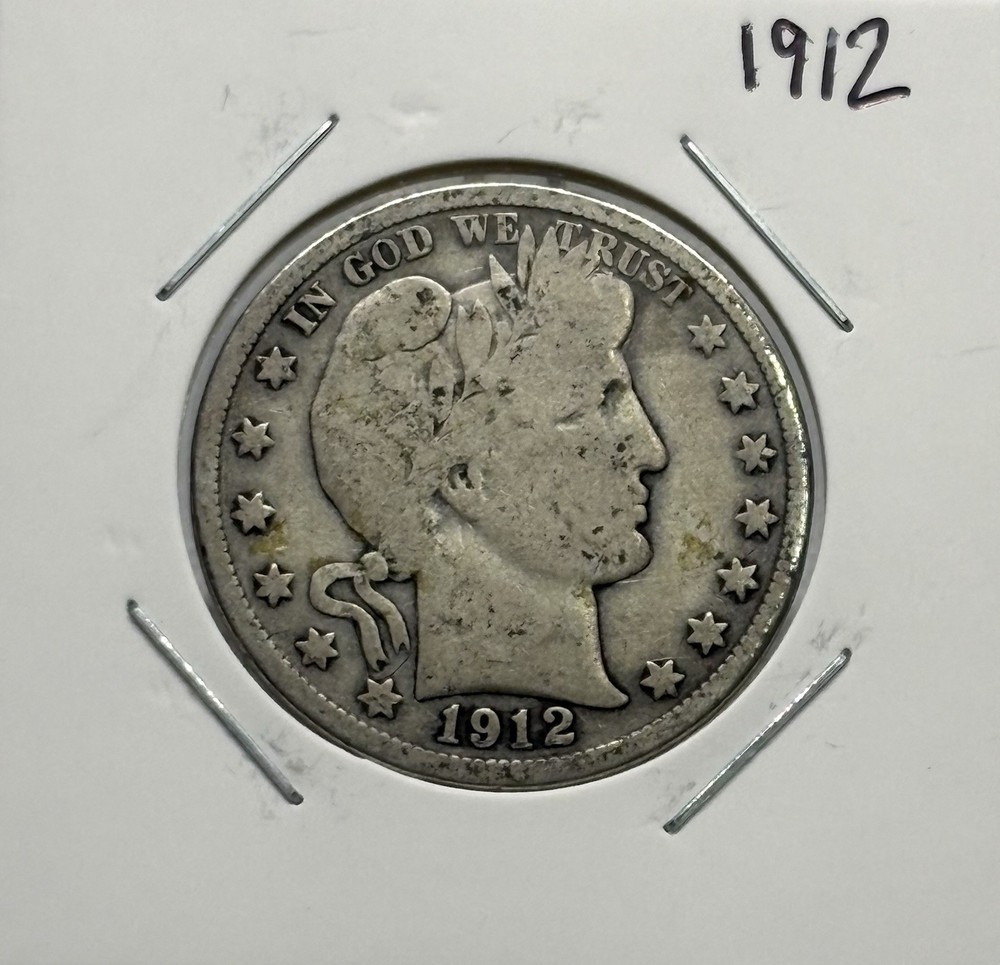 1912 Barber Half Dollar, 90% Silver, Nice, Low Mintage! 🔥