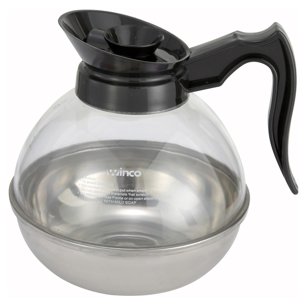 64oz Coffee Decanter, Black, S/S Base (12 Each)