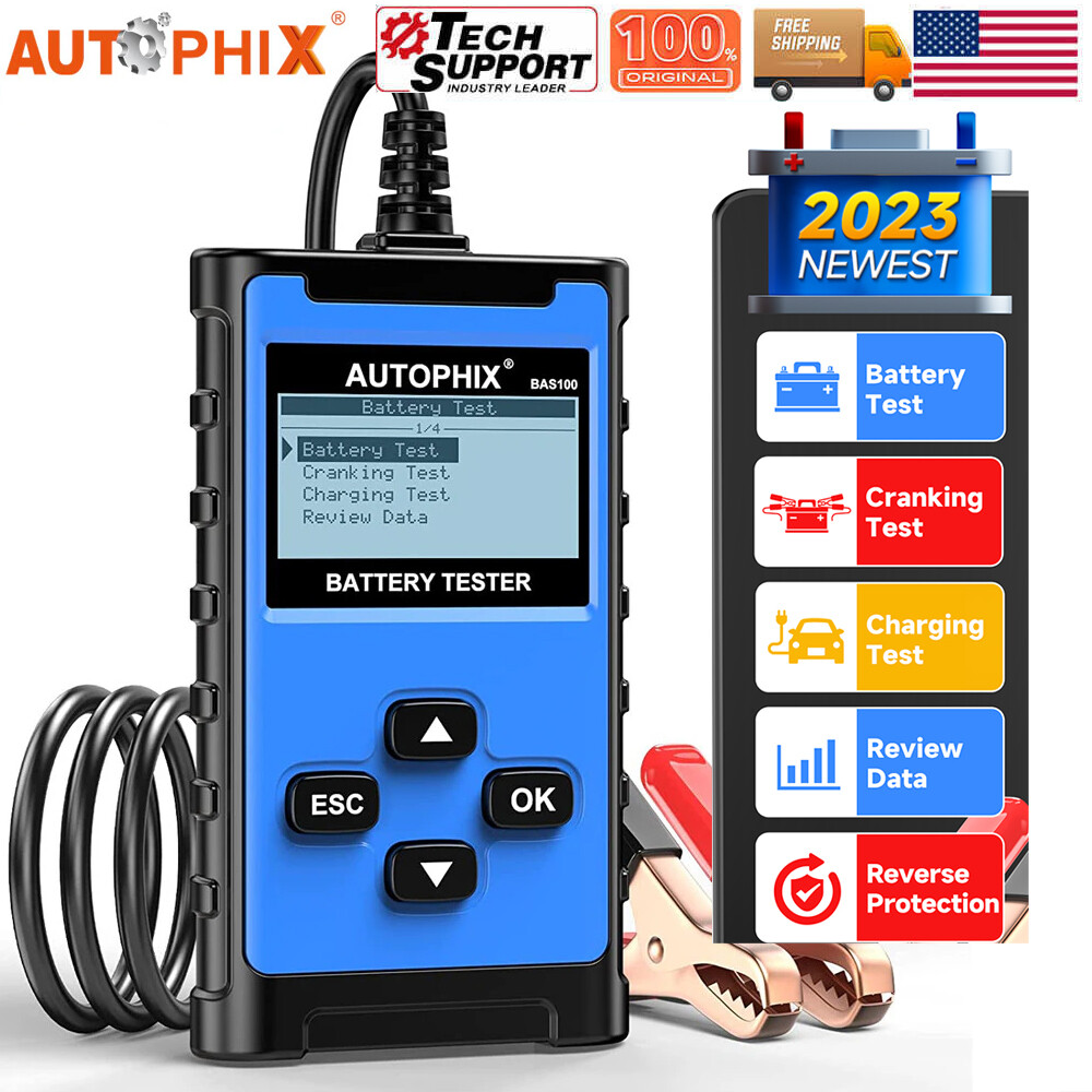 AUTOPHIX BAS100 Car Battery Tester 24V 12V Load Tester Charging System Analyzer