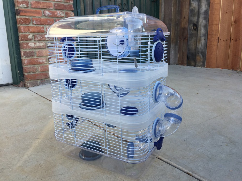 3-Solid Level Sparkle Clear Dwarf Hamster Rodent Gerbil Mice Habitat Wheel Cage