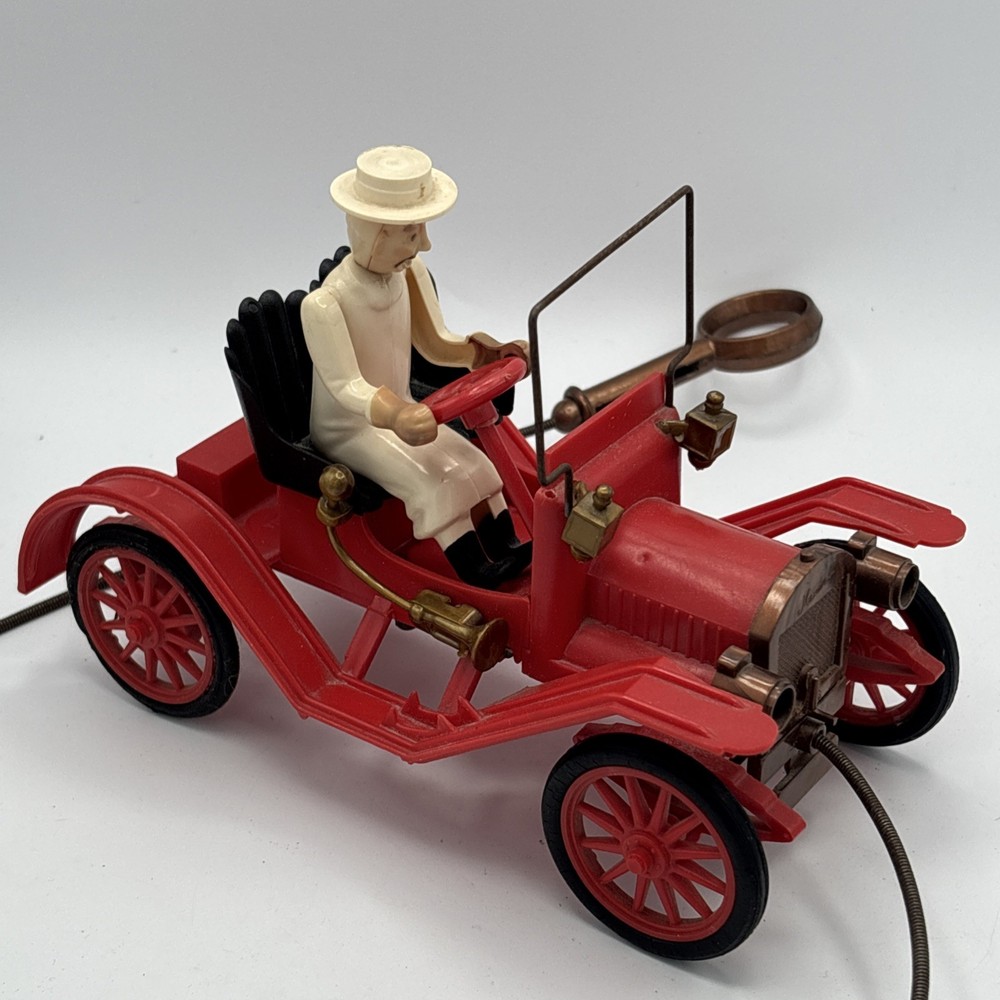 Vintage Revell Maxwell Auto Action Pull Toy Car Driver Figure Red